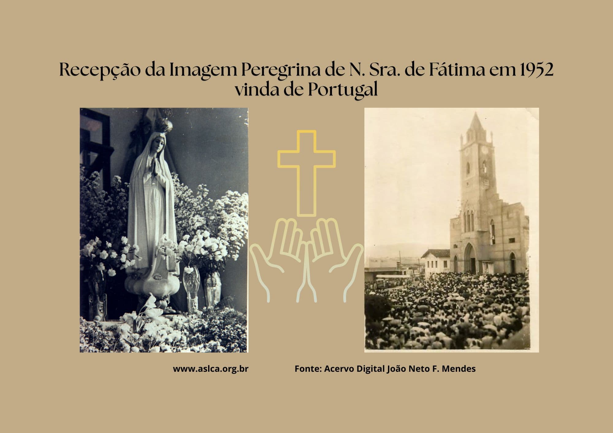 Recepção da imagem peregrina de Nossa Senhora de Fátima vinda de Portugal em 1952