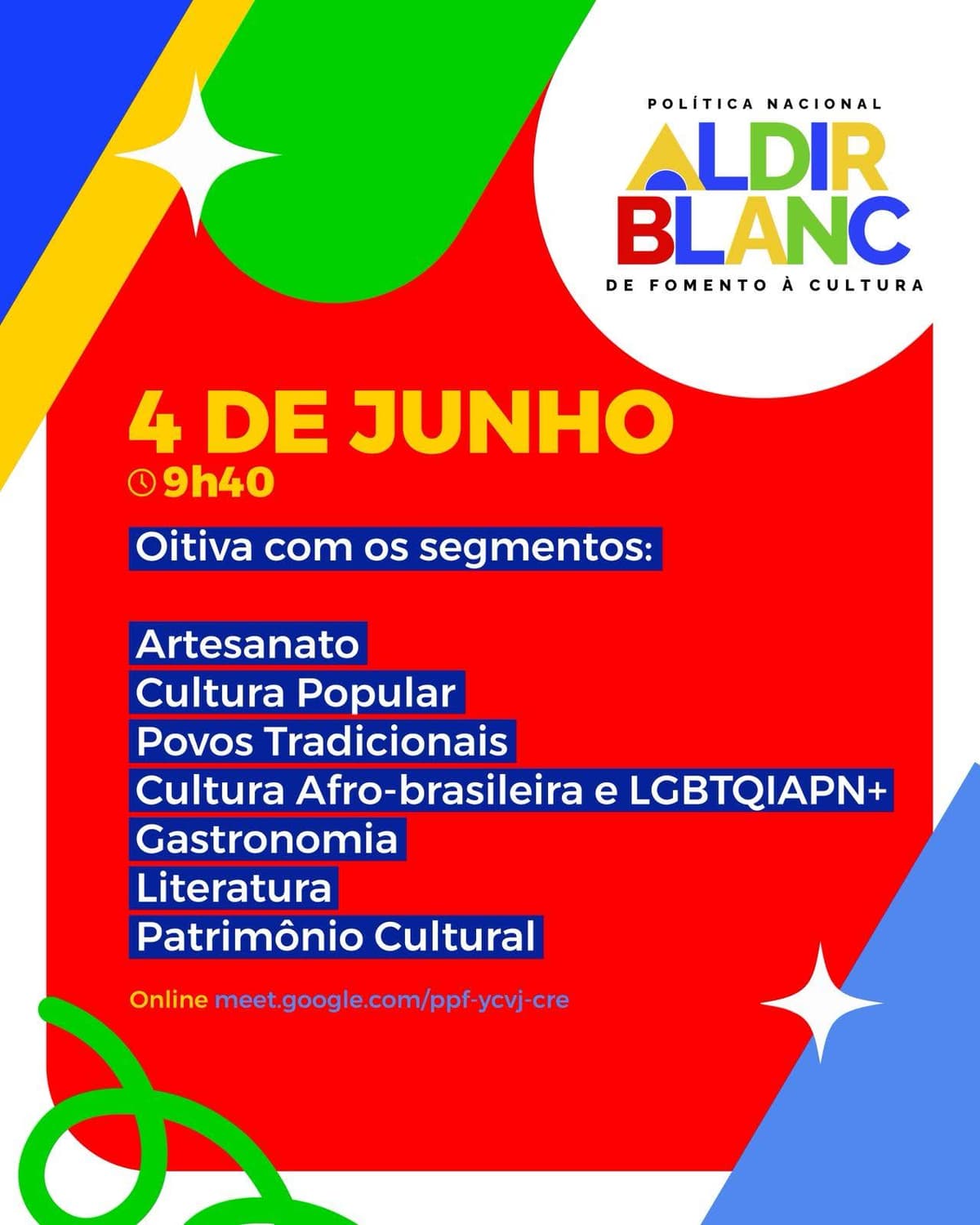 Política Nacional ALDIR BLANC de Fomento à Cultura
