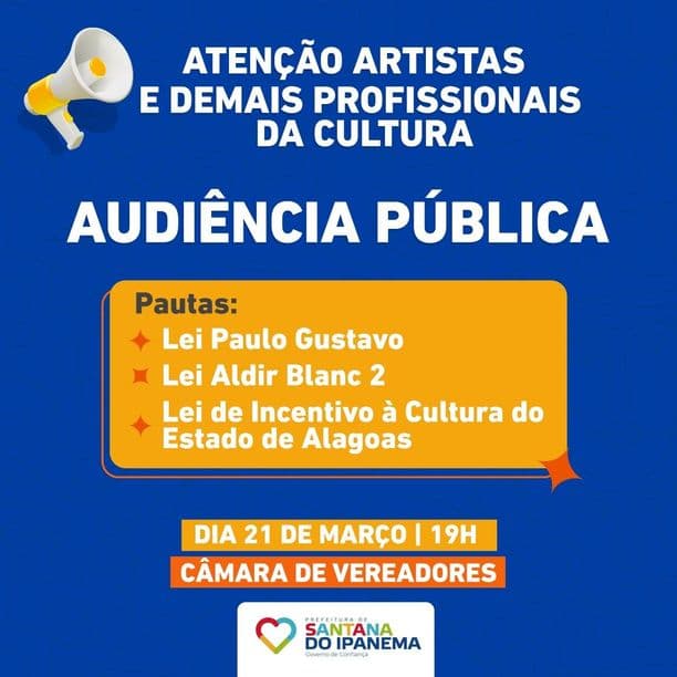 Atenção Artistas e Demais Profissionais da Cultura - Audiência Pública
